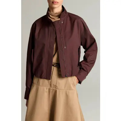 Vince Funnel Neck Jacket in Cherrywood at Nordstrom, Size Xx-Small | Nordstrom