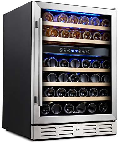 Kalamera 24'' Wine Cooler Refrigerator 46 Bottle Dual Zone Built-in or Freestanding Fridge with S... | Amazon (US)