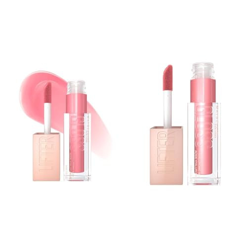 MAYBELLINE Lifter Gloss Hydrating Lip Gloss with Hyaluronic Acid, Gummy Bear Sheer Light Pink, Silk Warm Mauve Neutral | Amazon (US)