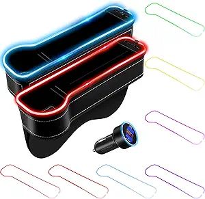 7 Color Car Seat Gap Filler Led Car Seat Gap Organizer 2 Pack Car Seat Pockets with LED Light Mul... | Amazon (US)