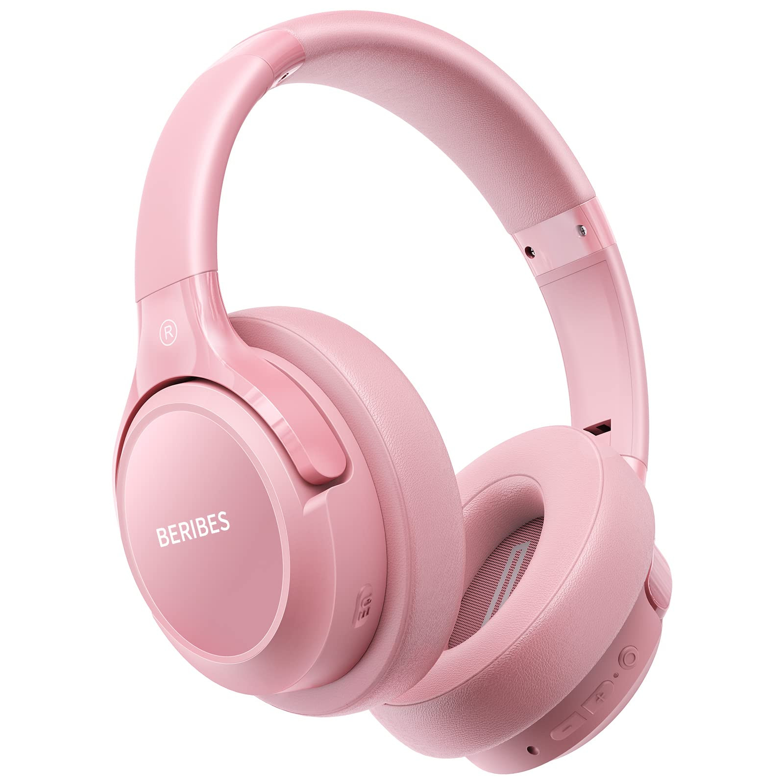 Bluetooth Wireless Headphones Over Ear,BERIBES 65H Playtime and 6 EQ Music Modes with Microphone, HiFi Stereo Foldable Lightweight Headset, Deep Bass for Home Office Cellphone PC Etc.(Pink) | Amazon (US)