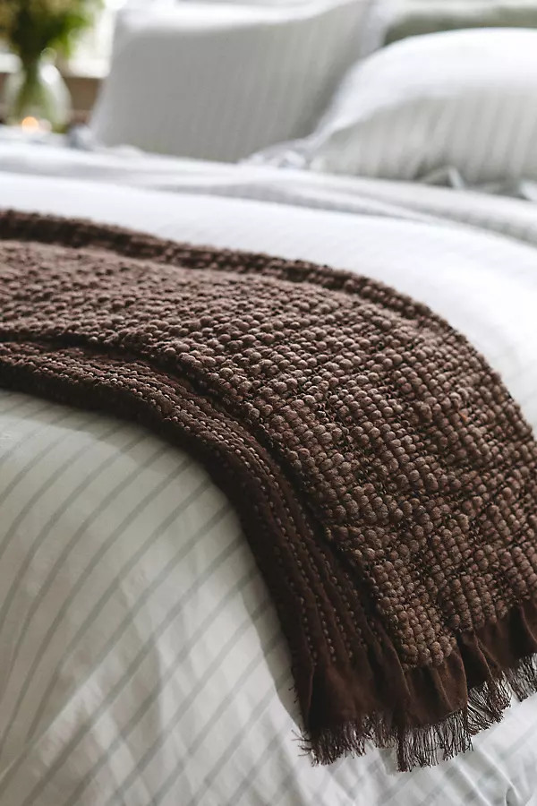 Gauze Fringe Woven Throw Blanket | Anthropologie (US)