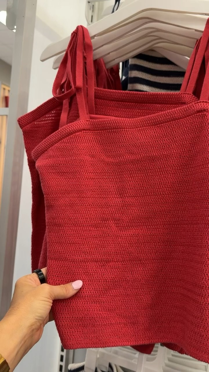 This red Target knit tank is such a good summer staple — cute on its own or layered under a button up. Definitely grabbing this one ❤️ #targetstyle #targetfinds #summerstyle #affordablefashion #ltkfinds #casualoutfit #targetfashion