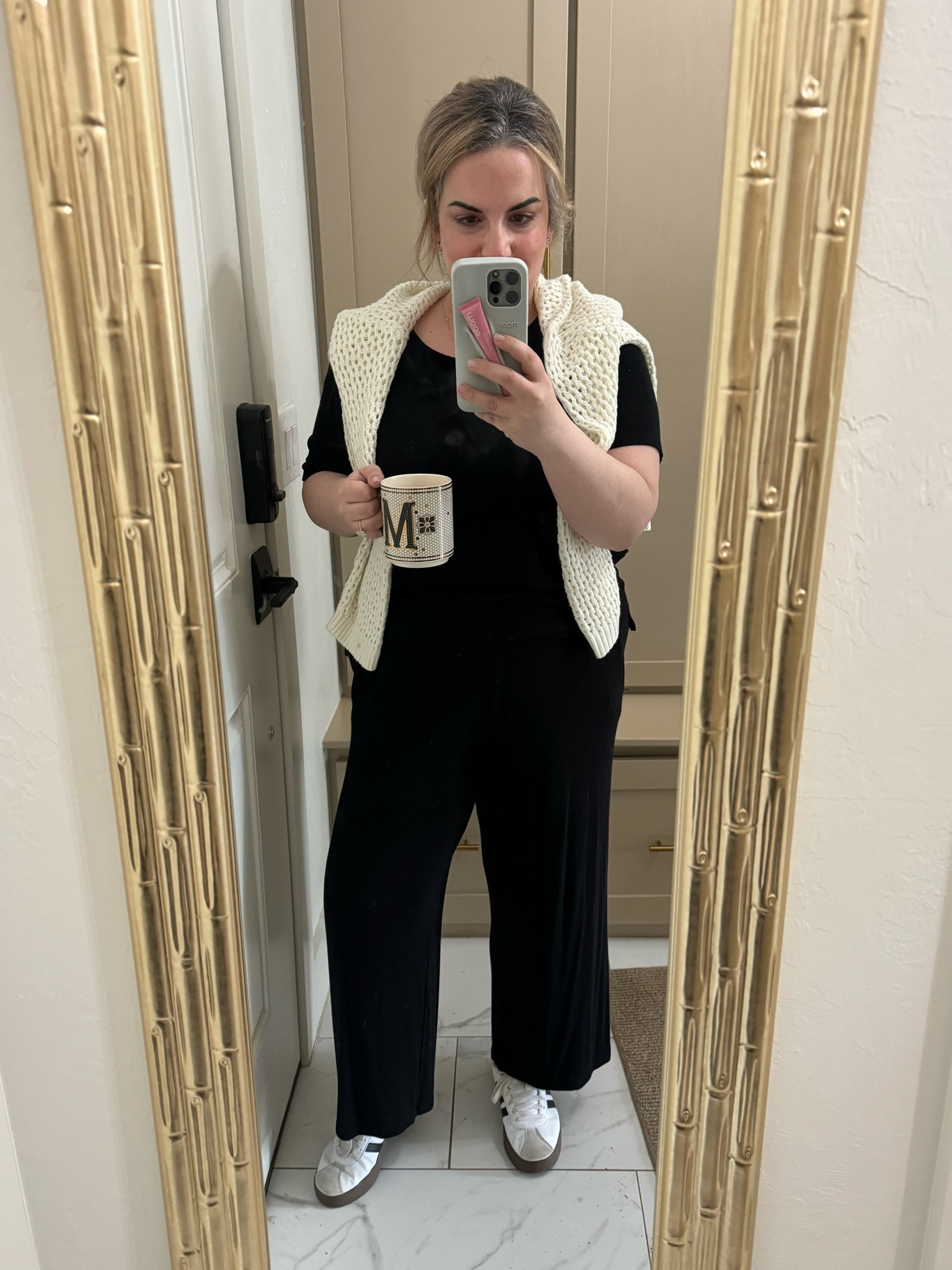 This ribbed matching set is perfect for travel, errands or lounging. It is SO SOFT! Breathable! Easy Spring outfit 

Cozy earth, adidas samba, Anthropologie mug, Rhode skin tint phone casee

#LTKmidsize #LTKover40 #LTKtravel