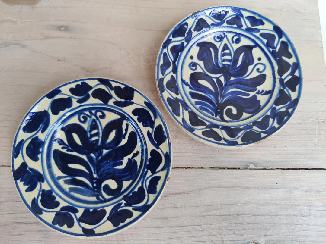 Vintage Pottery Wall Plate | Blue Korond Wall Plate | Antique Hungarian Folk Plate | Etsy (CAD)