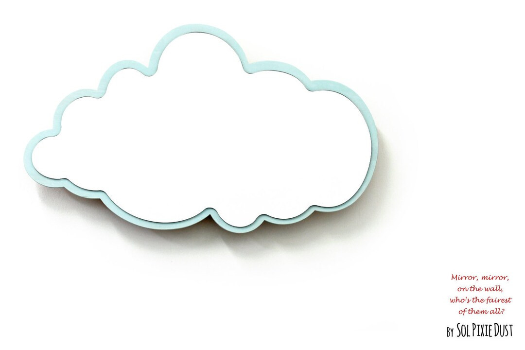 Safety Mirror Cloud Powder Blue With LED Light Wall Decor - Etsy | Etsy (US)