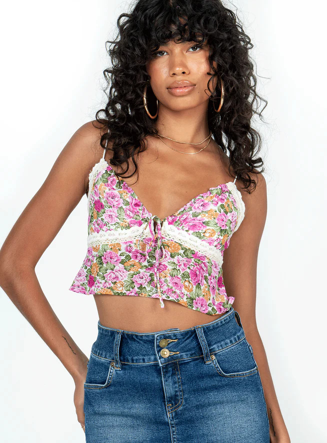 Emilee Top Pink Floral | Princess Polly US