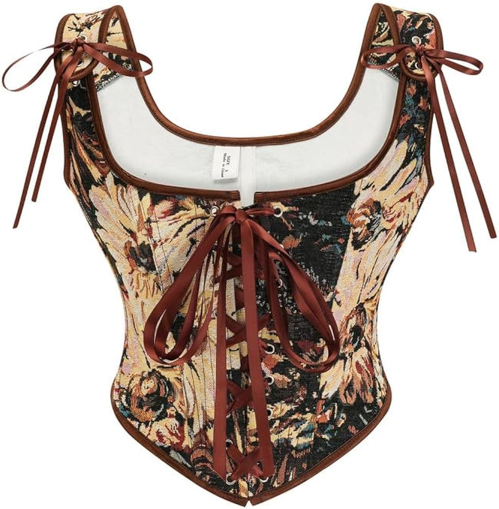 Alivila.Y Fashion Womens Sexy Vintage 1920s Renaissance Lace Trim Corset Bustier | Amazon (US)