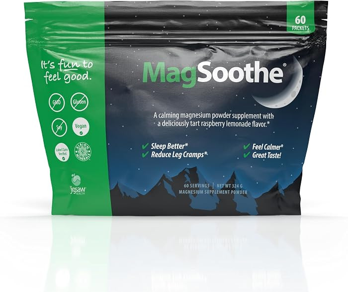 Jigsaw Health MagSoothe | Fast-Acting, Calming Magnesium Glycinate Powder Supplement | Raspberry ... | Amazon (US)