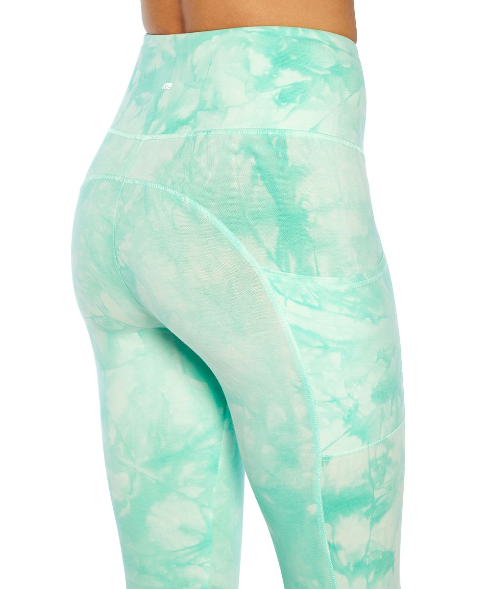 Marika Women's Leggings OCEAN - 25'' Ocean Wave Tie-Dye Pocket Cyndi Ankle Leggings - Women | Zulily