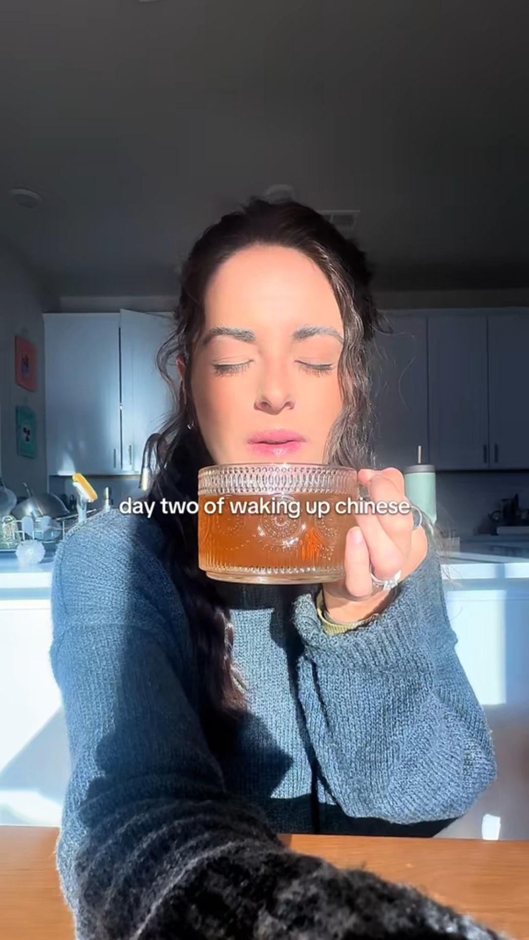 day two of morning hot water. linked the cups and gobi berries