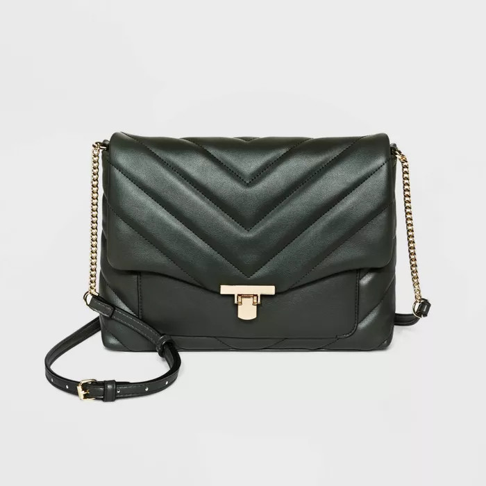 Metal Clasp Closure Boxy Large Crossbody Bag - A New Day™ | Target