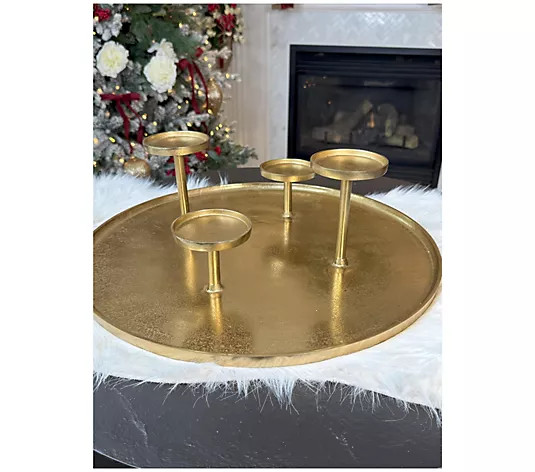Simply Stunning 20" Round Cast Metal Candelabra by Janine Graff - QVC.com | QVC