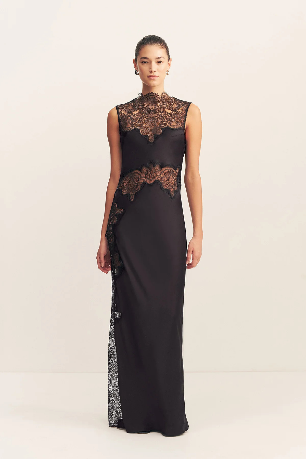 Jamila Lace High Neck Maxi Dress | Black | Dresses | Shona Joy | Shona Joy