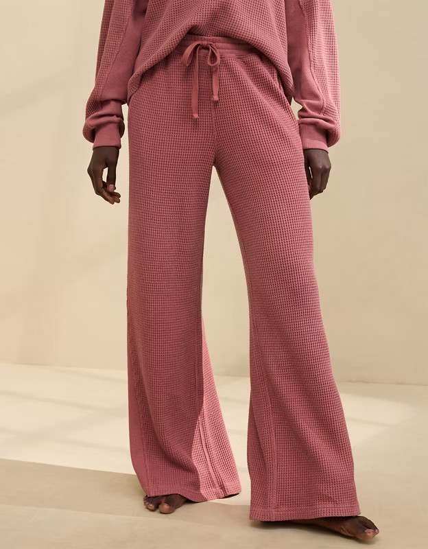 Aerie Waffle Wide Leg Skater Pant | American Eagle Outfitters (US & CA)