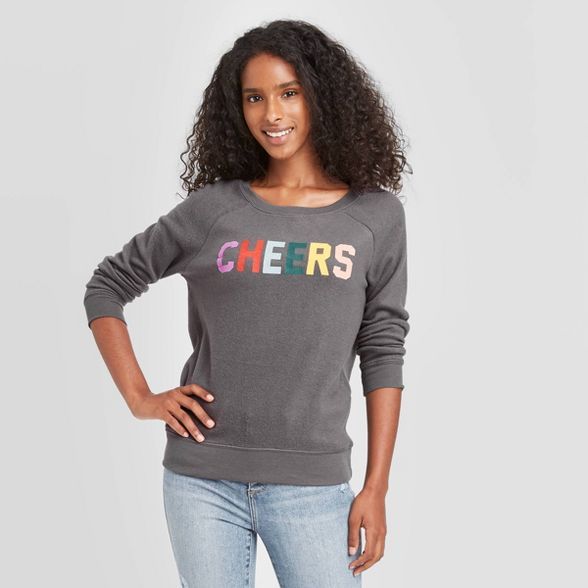 Women's Cheers Crewneck Lounge Sweatshirt - Grayson Threads Gray | Target