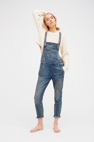 Free People Womens Washed Denim Overall | Free People