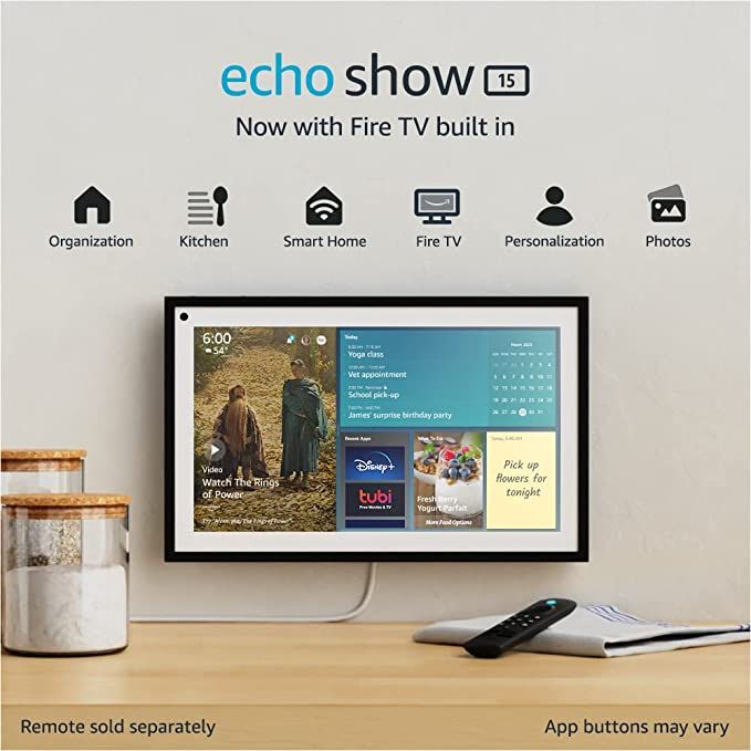 Echo Show 15 | Full HD 15.6" smart display with Alexa and Fire TV built in | Remote not included | Amazon (US)