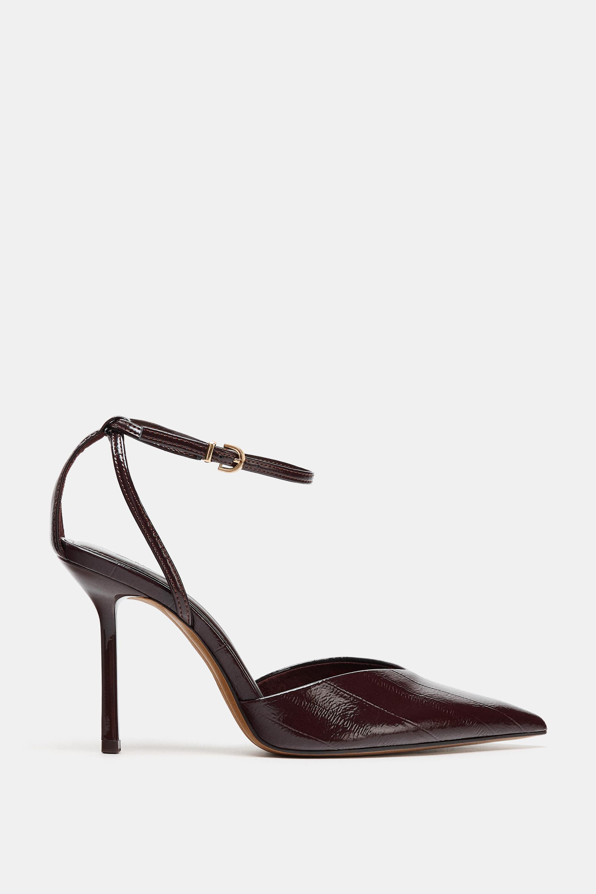 FAUX-PATENT SLINGBACK SHOES WITH STRAPS | Zara UK