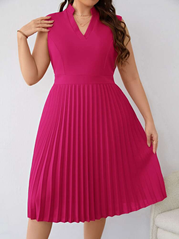 EMERY ROSE Plus Pleated Hem Popover Dress | SHEIN