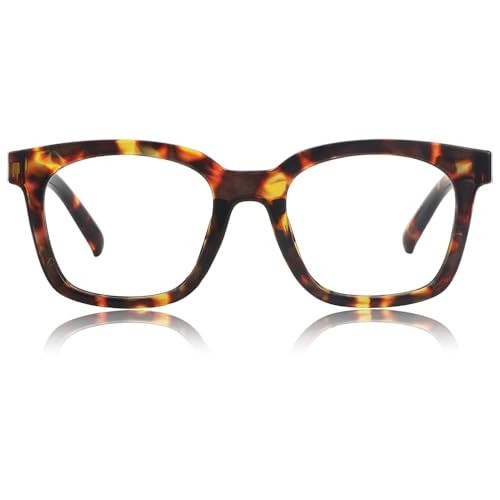 JiSoo Womens Reading Glasses 1.0 Oversized Readers for Women Designer Reading Glasses Women with Spring Hinge, Brown Tortoise Shell 1.0 | Amazon (US)
