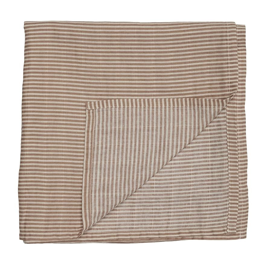 Swaddle - 100% Organic Cotton - Muslin Swaddle Blankets for Newborn, 47" x 47" (Natural Stripe) | Amazon (US)
