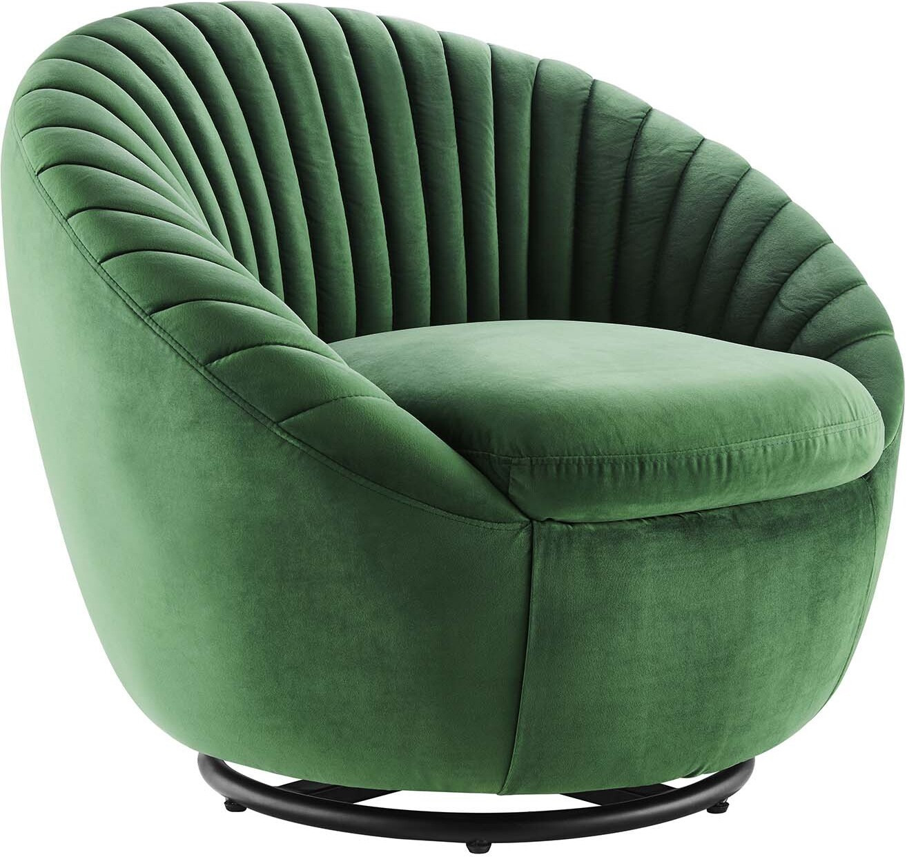 Whirr Tufted Performance Velvet Swivel Chair In Emerald | 1stopbedrooms