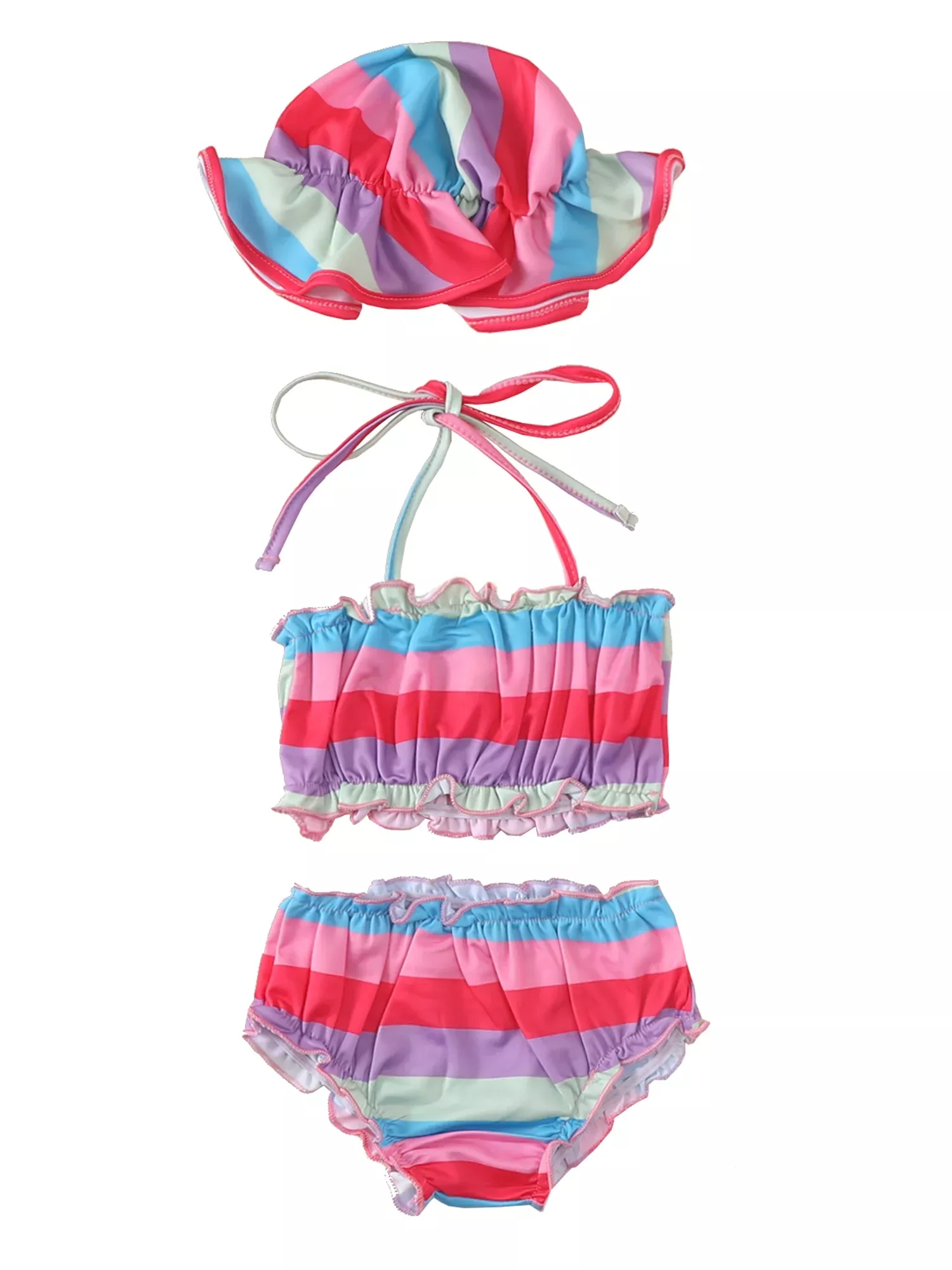 Bagilaanoe Toddler Baby Girl Two Piece Swimsuit Set Print / Plaid Pattern Bathing Suit Sleeveless Tank Tops Shorts for 9 Months to 4 Years, Infant