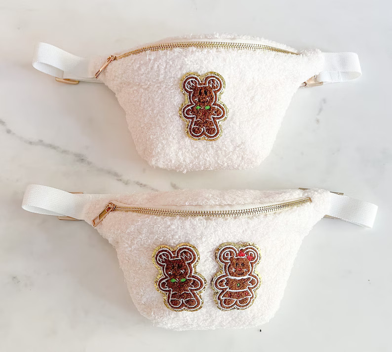 Christmas Gingerbread Mouse Girl and Boy Sherpa Fanny Pack// Theme Park Belt Bag // Holiday Bag -... | Etsy (US)