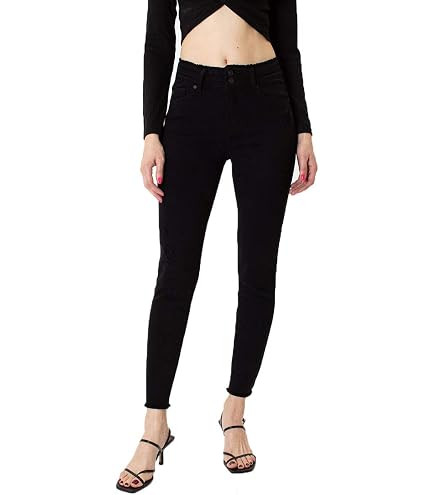 Kan Can Women's High Rise Button Fly Distressed Super Skinny Jeans | Amazon (US)