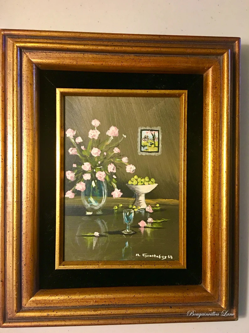 Vintage Still Life Oil Painting \u2013 Signed J.L. Egenstafer, Framed | Etsy (Global)