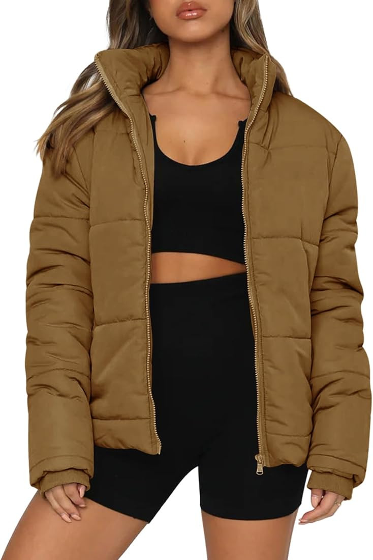 Lueluoye Womens Puffer Jackets Full Zip Warm Winter Coats Short Quilted Lightweight Down Jacket W... | Amazon (US)