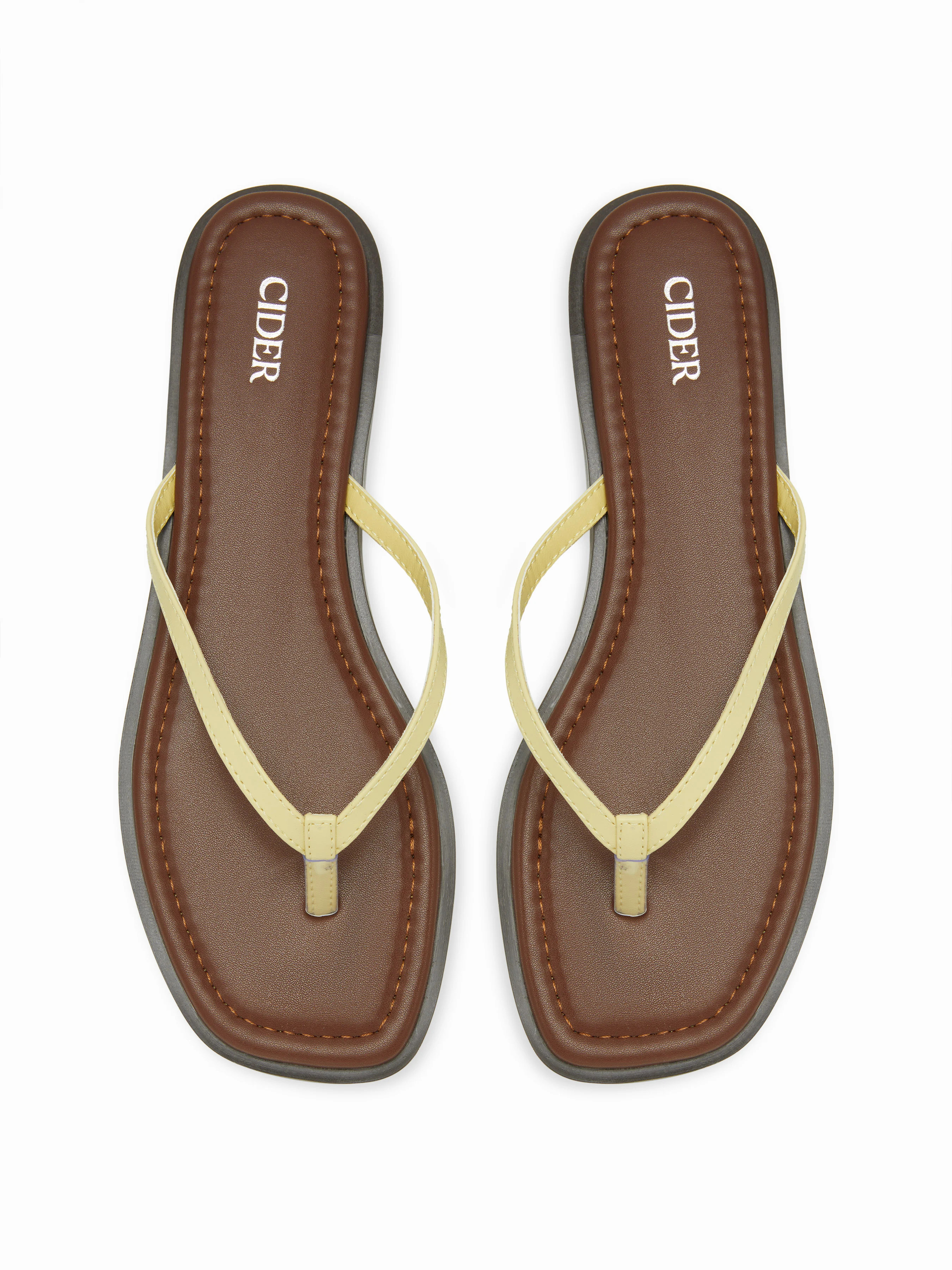 SQUARE TOE FLIP-FLOP SLIPPERS | Cider