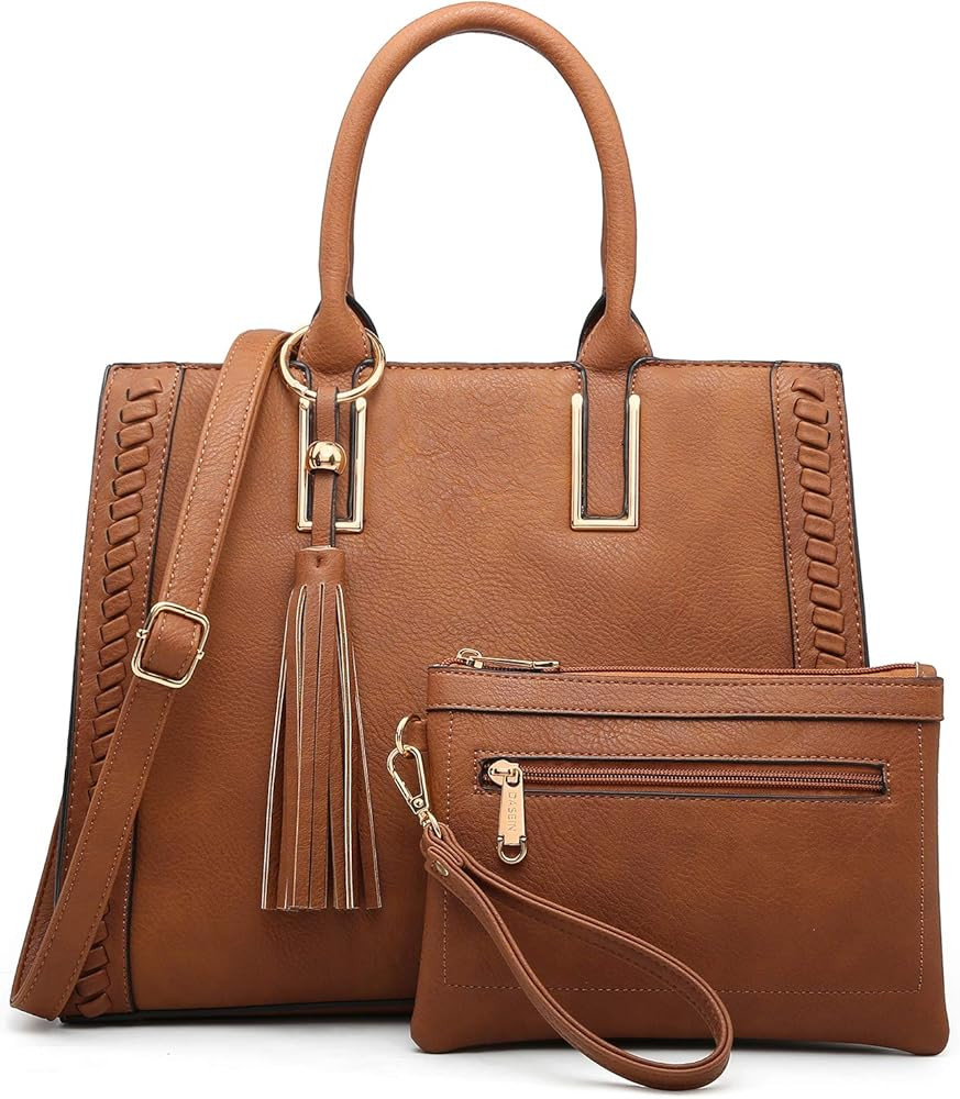 Dasein Purses Handbags for Women Satchel Vegan Leather Shoulder Bags Work Tote for Ladies with Ma... | Amazon (US)