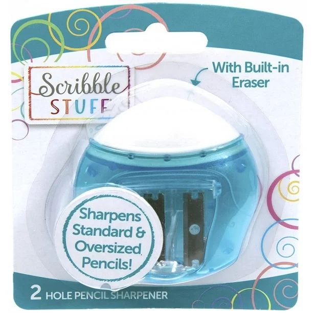 Scribble Stuff 2-Hole Pencil Sharpener with Eraser. Sharpens both regular and jumbo sizes pencils... | Walmart (US)