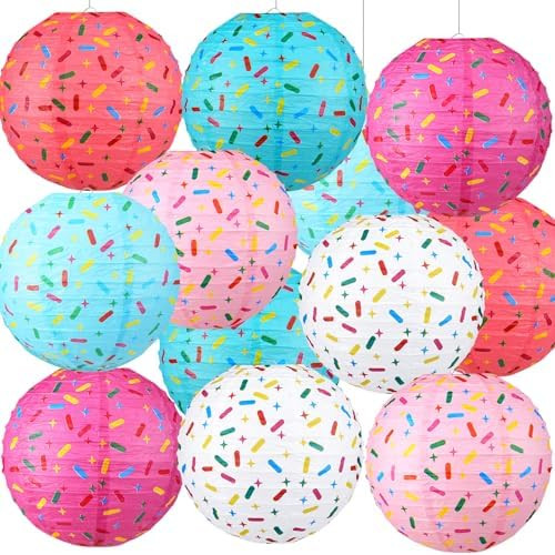 Panelee 12 Pcs Donut Paper Lanterns Party Decorations 8 Inch Hanging Round Hanging Paper Party De... | Amazon (US)