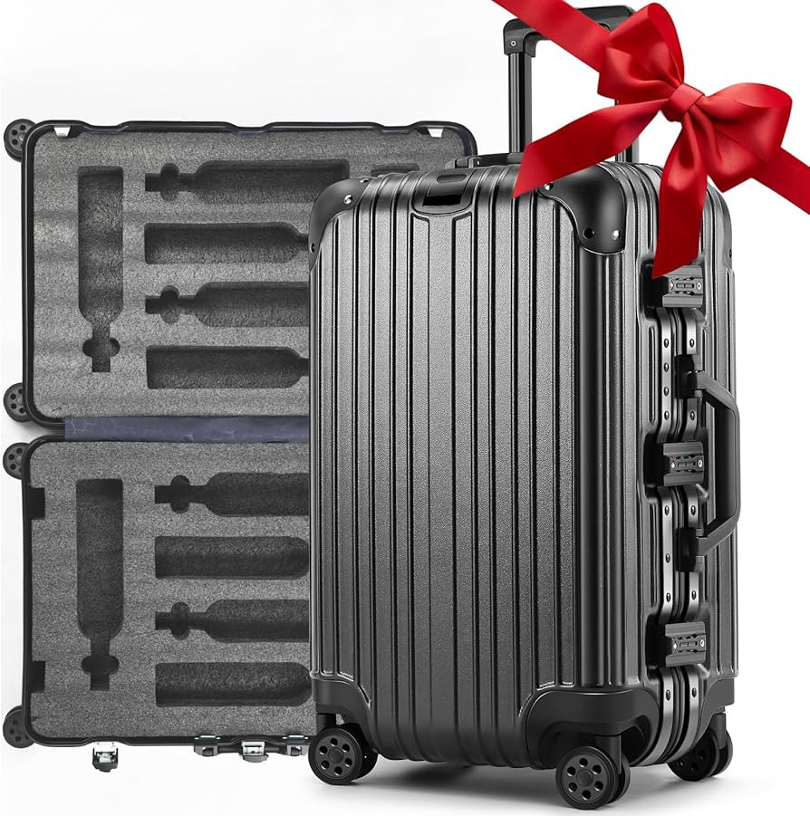 【Aluminum Alloy】Wine Suitcase,28in Made Pure PC,20cm Thick Pearl Cotton, Aluminum Frame And A... | Amazon (US)