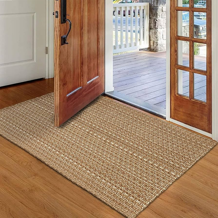 Entryway Rug,Indoor Door Mat 2x3 ft Small Area Rugs,Boho Style Braided Rug,Neutral Solid Rugs,Ent... | Amazon (US)