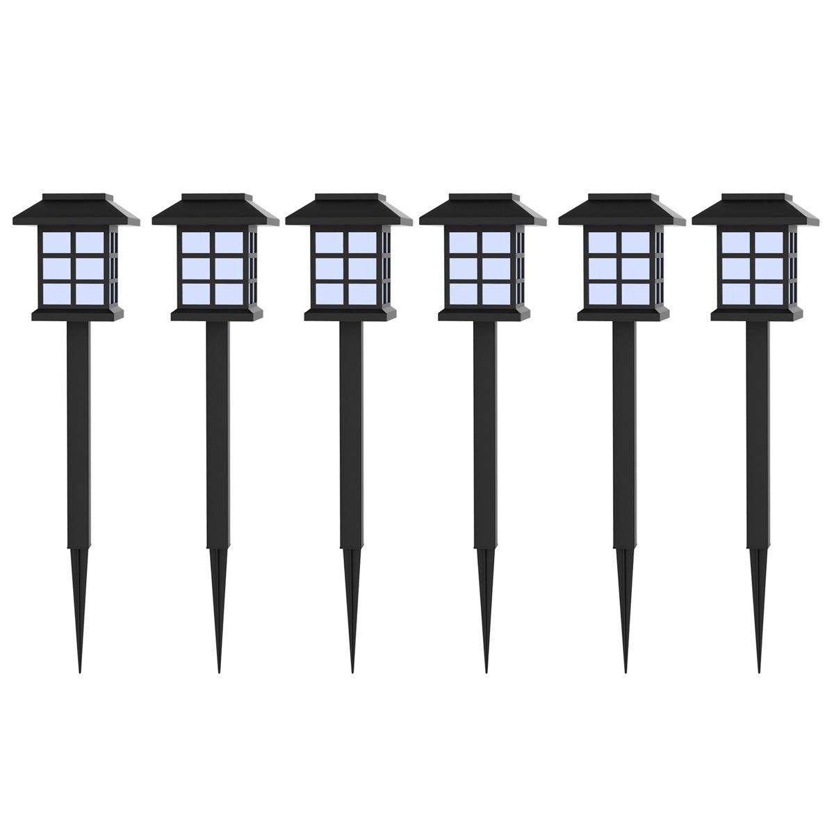 Nature Spring Outdoor Solar LED Garden Lights – Black, 6 Pieces | Target