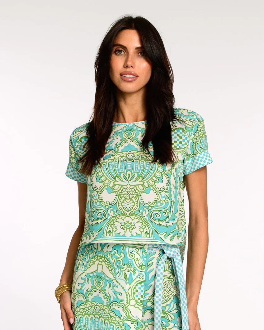 Tess Tee in Damask Pool | Elizabeth James The Label