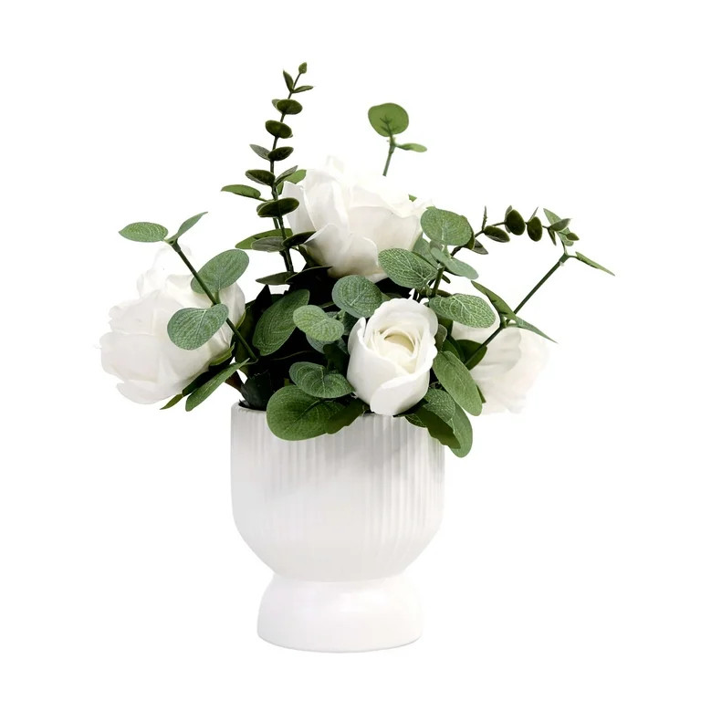 My Texas House Faux Peonies in White Vase, 11.5" | Walmart (US)
