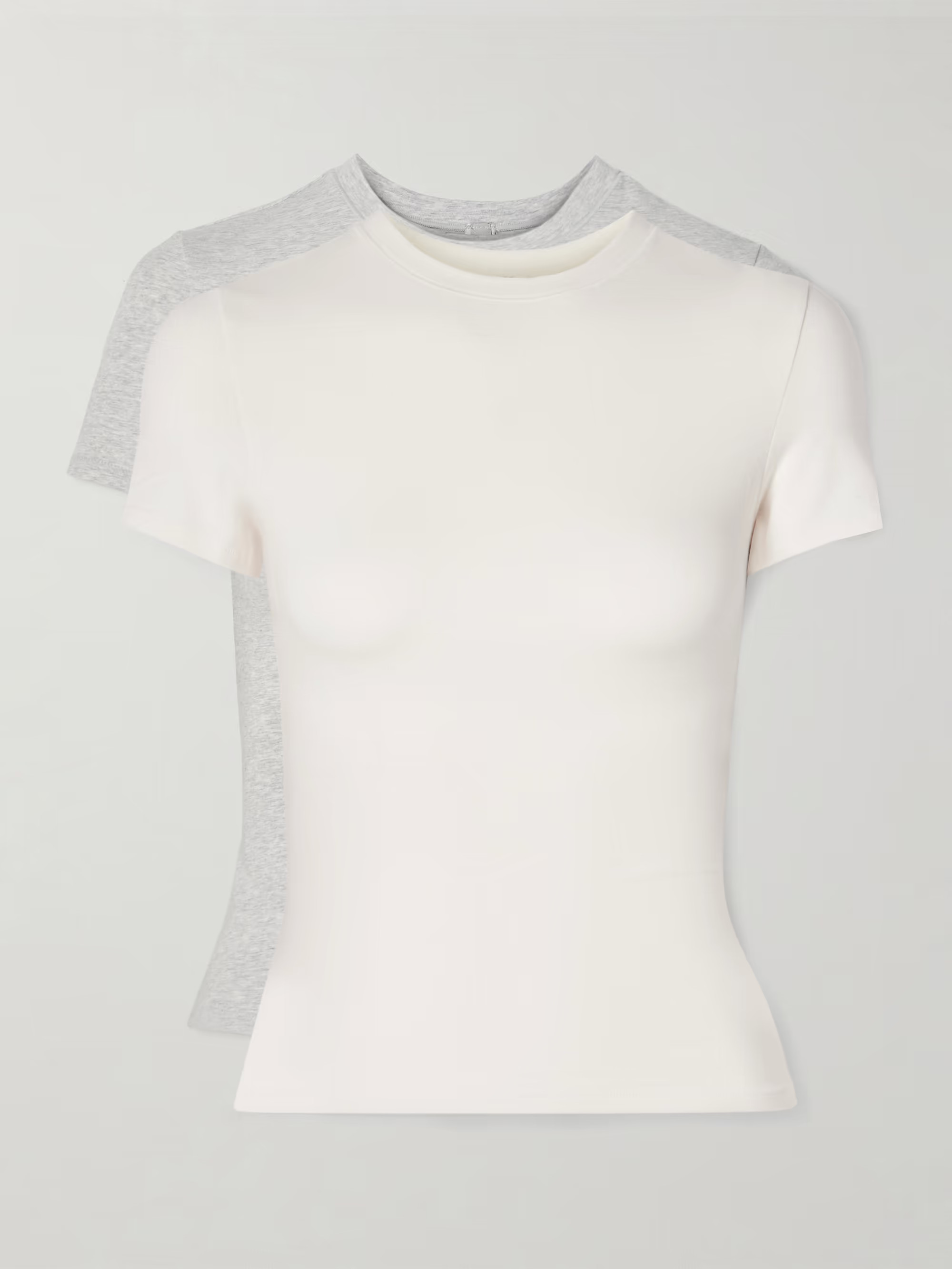 Set of two stretch-cotton jersey T-shirts - Light Heather Grey, Marble | NET-A-PORTER (UK & EU)