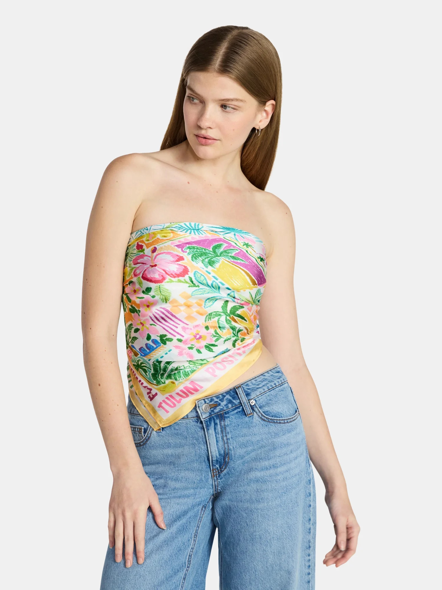 No Boundaries Printed Square Scarf, Women’s | Walmart (US)