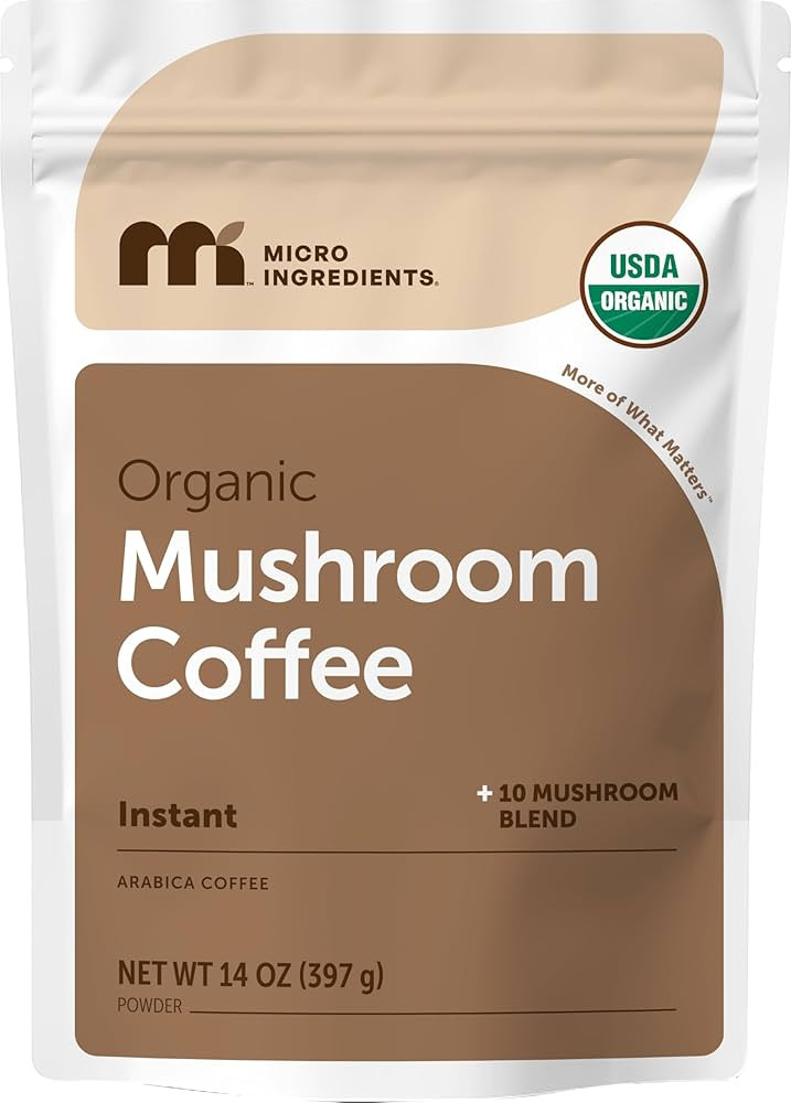 Amazon.com : Organic Instant Mushroom Coffee, 14 oz | Medium Roast Arabica | 10-Mushroom Blend wi... | Amazon (US)