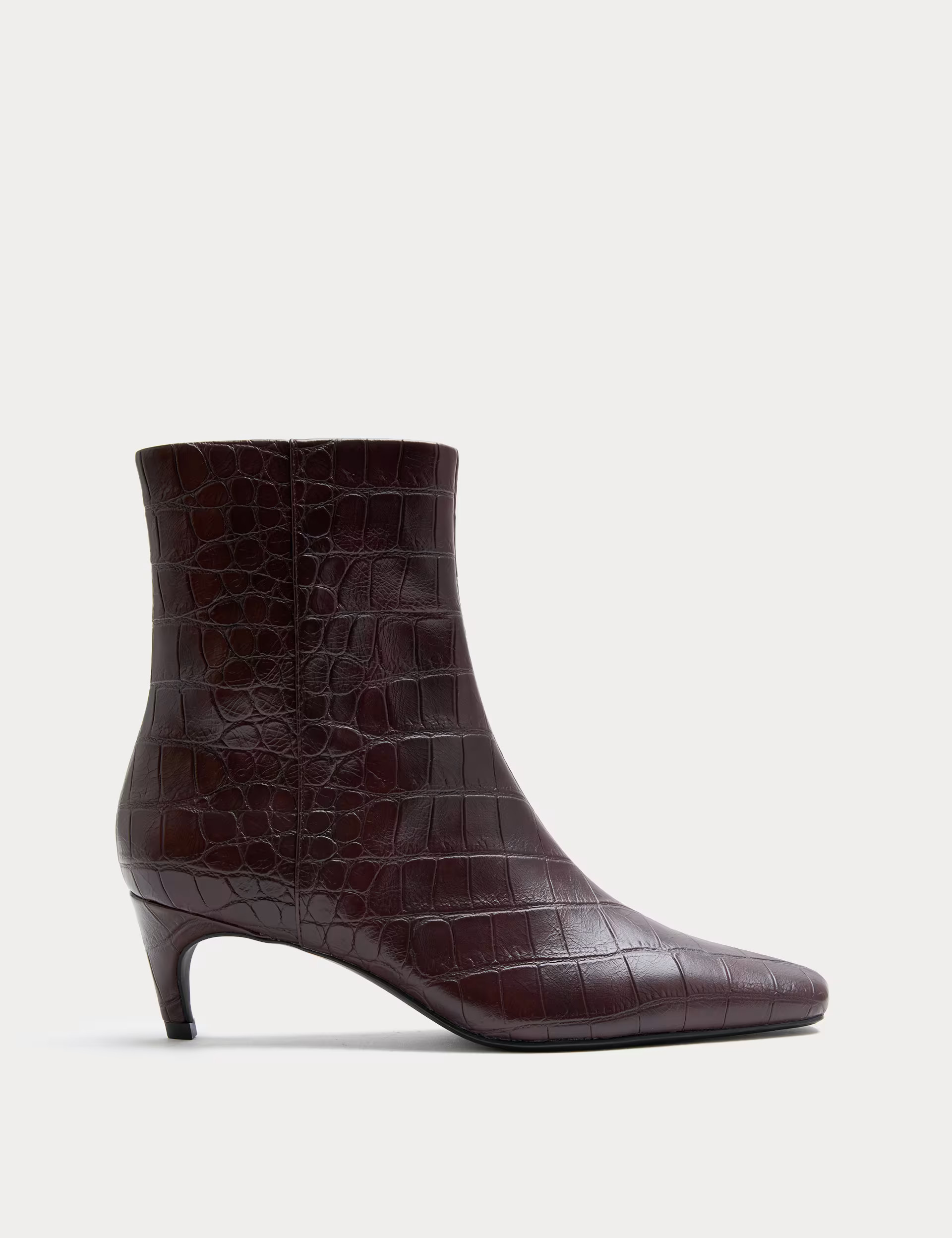 Croc Chisel Toe Kitten Heel Ankle Boots | Marks & Spencer (UK)