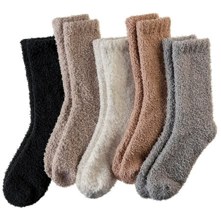 Holzlrgus Womens Fuzzy Socks Soft Warm Fluffy Socks Winter Sleep Thermal Plush Casual Cozy Home Socks | Walmart (US)