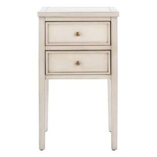 Toby Off-White Storage End Table | The Home Depot