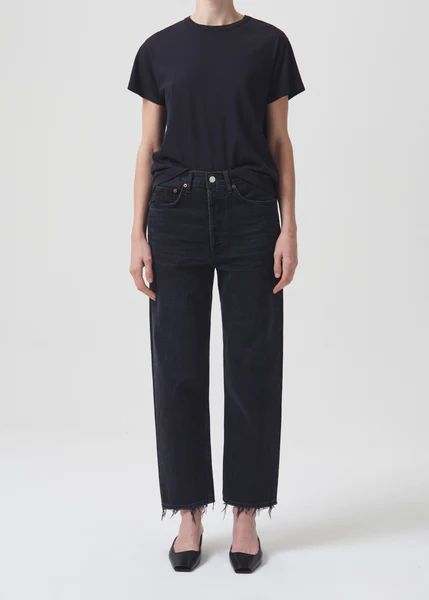 90's Crop Mid Rise Straight in Tar | AGOLDE