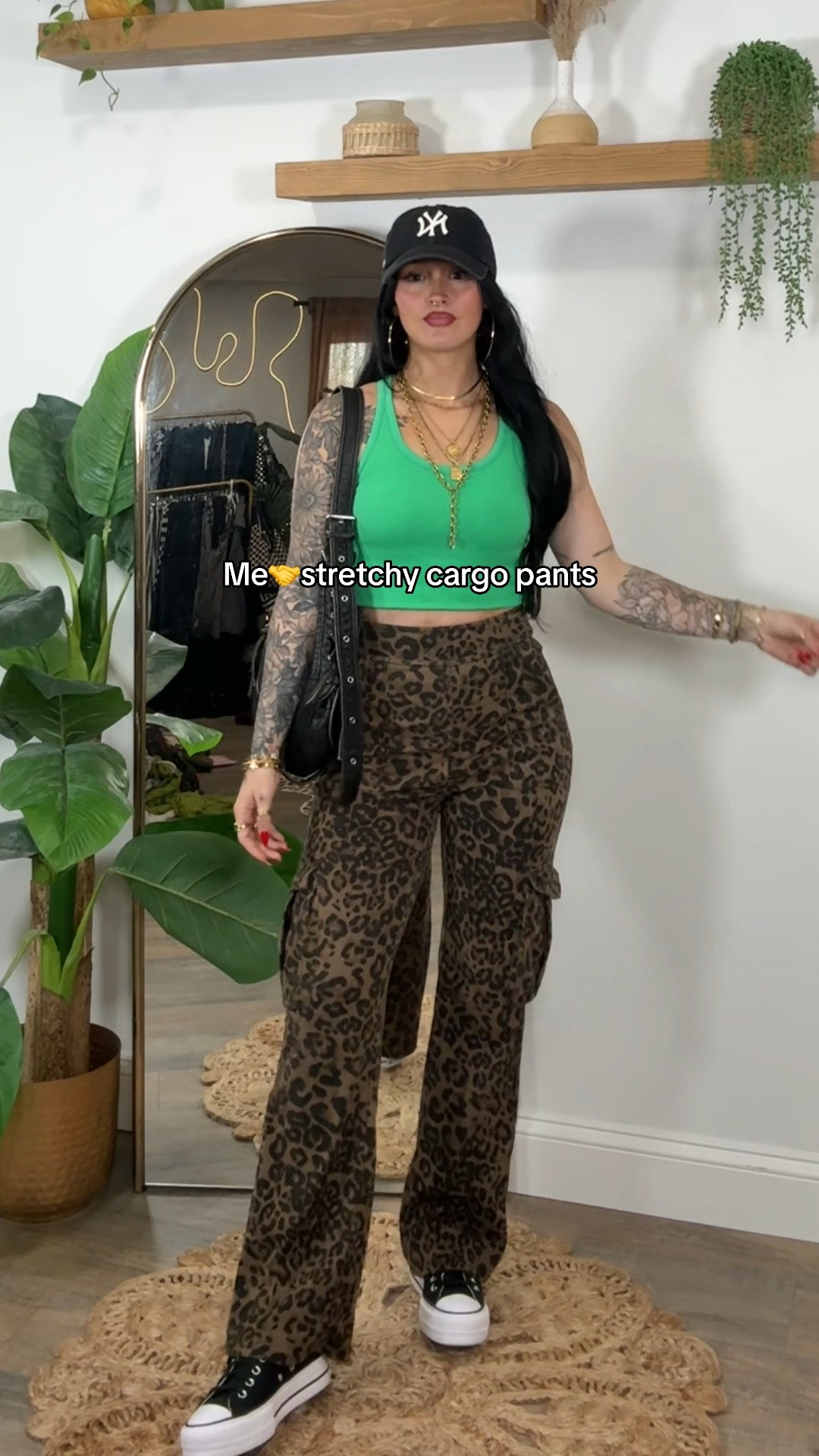 The pants run big. I am wearing a small and I’m 5’3 & 133. The top is actually a little longer in length. I just folded mine in to make it shorter  