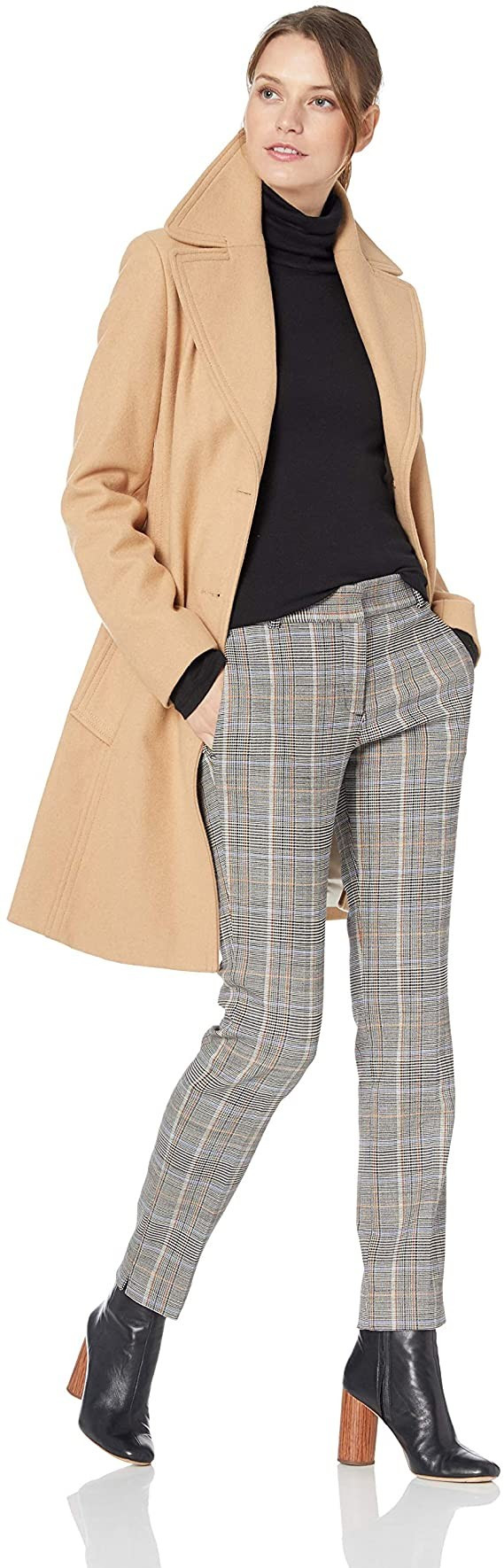 Calvin Klein Women's Single Breasted Spread Collar Wool Jacket | Amazon (US)